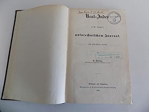 Real-Index [Realindex] zu Dr. Dingler's polytechnischem Journal, Siebente Abtheilung, von Band CX...