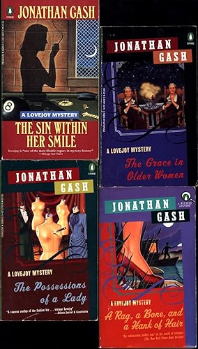 Image du vendeur pour The Sin Within Her Smile / A Lovejoy Mystery, AND THREE OTHER LOVEJOY MYSTERIES, The Grace in Older Women, AND The Possessions of a Lady, AND A Rag, A Bone, and a Hank of Hair (FOUR LOVEJOY MYSTERY PAPERBACKS FOR ONE PRICE) mis en vente par Cat's Curiosities