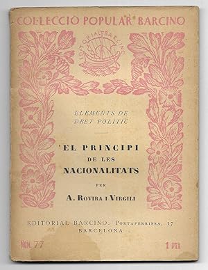 Principi de les Nacionalitats, El. Col-lecció Popular Barcino nº77