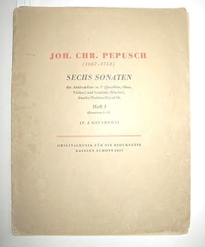 Bild des Verkufers fr Sechs Sonaten Heft I (Sonaten 1-3) zum Verkauf von Antiquariat Zinnober