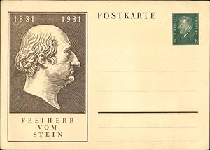 Bild des Verkufers fr Ganzsache Ansichtskarte / Postkarte Freiherr vom Stein, Heinrich Friedrich Karl vom und zum Stein zum Verkauf von akpool GmbH