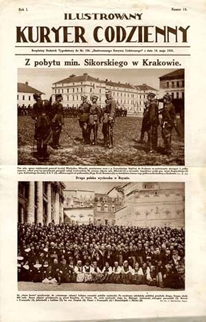 Bild des Verkufers fr Ilustrowany Kurier Codzienny. Bezplatny dodatek tygodniowy "Ilustrowanego Kuriera Codziennego" do nr 136. R.1 (1925). Nr 18 (18 maja 1925) / gen. Wladyslaw Sikorski / Oddzial Wioslarski "Sokola" w Krakowie / Warszawa / Bydgoszcz / Poznan / Torun / Szaflary (powiat Nowy Targ)/IKC zum Verkauf von POLIART Beata Kalke