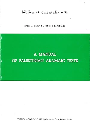 Seller image for A Manual of palestinian aramaic texts for sale by librisaggi