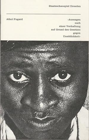 Immagine del venditore per Programmheft Aussagen nach einer Verhaftung auf Grund des Gesetzes gegen Unsittlichkeit von Athol Fugard. Premiere am 27. Oktober 1979 venduto da Programmhefte24 Schauspiel und Musiktheater der letzten 150 Jahre