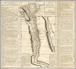 FOLD OUT MAP OF EGYPT as titled: Essay D'Une Carte D'Egypte faite au Care en 1715 avec "Liste Alp...