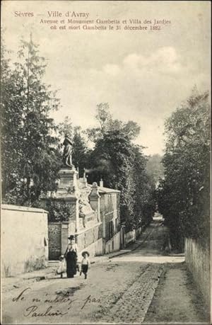 Ansichtskarte / Postkarte Sèvres Ville d Avray Hauts de Seine, Avenue et Monument Gambetta et Vil...