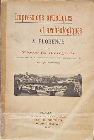 Image du vendeur pour Impressions artistiques et archologiques a Florence., mis en vente par Libreria Antiquaria Prandi