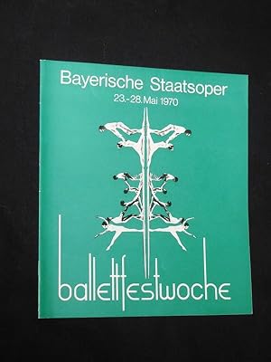 Imagen del vendedor de Bltter der Bayerischen Staatsoper, Heft 10, 1969/70. Programmheft BALLETTFESTWOCHE 23. bis 28. Mai 1970. Gesamtleitung: John Cranko. Mit Nils Christe, Jaap Flier, Marian Sarstdt, Gerard Lemaitre, Kthy Gosschalk, Jan Nuyts, Arlette van Boven, Frans Vervenne, Mea Venema, Hans Knill, Simon Mottram, Lia Haeken, Yteke Waterbolk, Jon Benoit, Jan Willem de Roo a la venta por Fast alles Theater! Antiquariat fr die darstellenden Knste