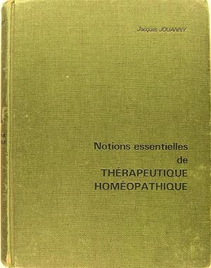 Seller image for Notions essentielles de Thrapeutique homopathique . for sale by Philippe Lucas Livres Anciens