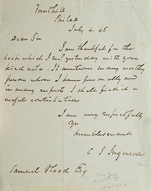 ALS. To Samuel Hood thanking him for abook