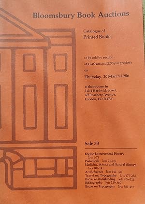 Seller image for Catalogue Of Printed Books Tuesday, 20 March 1986 for sale by Shore Books