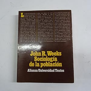 Imagen del vendedor de SOCIOLOGIA DE LA POBLACION. INTRODUCCION A LOS CONCEPTOS Y CUESTIONES BASICAS. a la venta por Librera J. Cintas