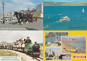 Brewers Quay Weymouth 4x Horse Boat Train Transport Dorset Postcard s