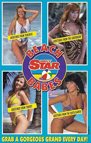 Daily Star Beach Babes Page 3 Newspaper Girls Advertising Postcard