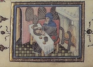 Feasting Medieval Book Of Hours Belgium Flemish Postcard