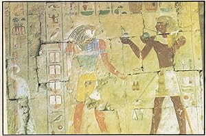 Thebes West Wall Paintings in Hatscheosut Temple Egyptian Postcard