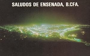 Saludos De Ensenada Todos Los Santos Bay Night Aerial Postcard