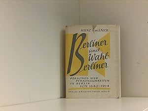 Image du vendeur pour Berliner und Wahlberliner mis en vente par Book Broker