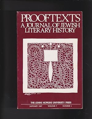 Seller image for PROOFTEXTS: A JOURNAL OF JEWISH LITERARY HISTORY SPECIAL ISSUE OF S.Y. AGNON Vol. 7 No. 1 for sale by Meir Turner