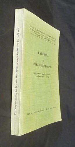 Bild des Verkufers fr Rapports II. Histoire des continents zum Verkauf von Abraxas-libris
