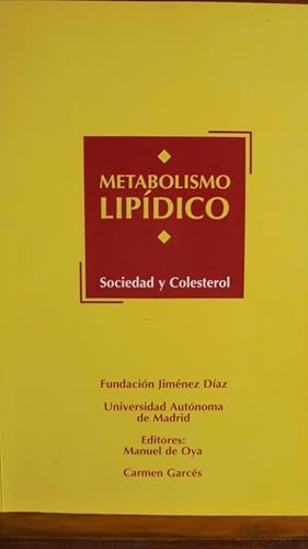 Seller image for METABOLISMO LIPDICO. Sociedad y Colesterol. for sale by LIBRERA ROBESPIERRE