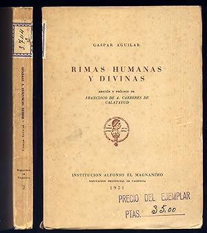 Bild des Verkufers fr Rimas Humanas y Divinas. Edicin y prlogo de Francisco de A. Carreres de Calatayud. zum Verkauf von Hesperia Libros