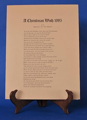 A Christmas Wish 1985 / Grow me old with grace.