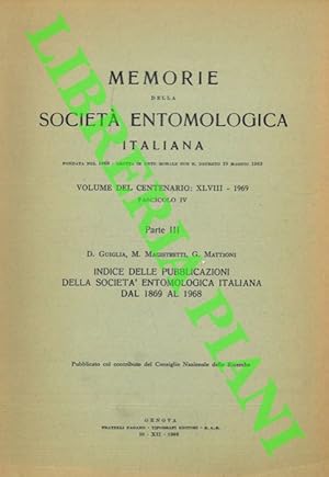 Indice delle pubblicazioni della Società Entomologica Italiana dal 1869 al 1968.