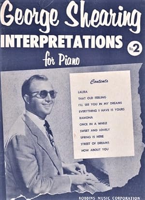 GEORGE SHEARING INTERPRETATIONS FOR PIANO, No. 2. Edited by John Lane