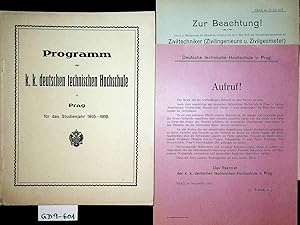 PRAG- TU ; Programm der k.k. deutschen technischen Hochschule in Prag für das Studienjahr 1915-1916