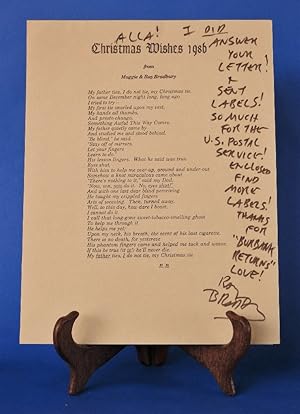 Christmas Wishes 1986 / My father ties. - Inscribed