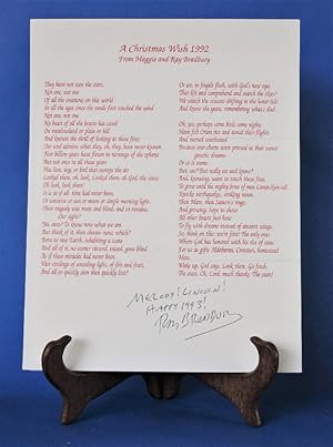 A Christmas Wish 1992 / They have not seen the stars. - Inscribed