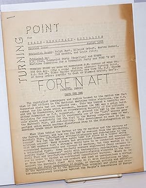 Bild des Verkufers fr Turning Point: For Peace-Democracy-Socialism; Special Issue, August 1948 zum Verkauf von Bolerium Books Inc.