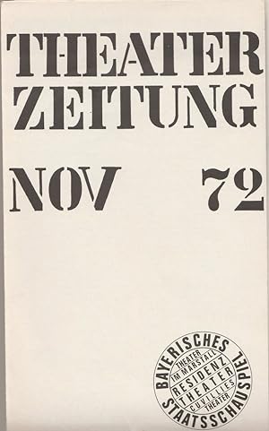 Bild des Verkufers fr THEATERZEITUNG I 2 November 1972 zum Verkauf von Programmhefte24 Schauspiel und Musiktheater der letzten 150 Jahre