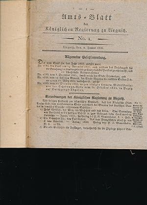 Amts-Blatt der Königlichen Regierung zu Liegnitz für das Jahr 1836,26. Jahrgang, No. 1 - 52 kompl...