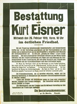 Bestattung von Kurt Eisner. [Plakat].