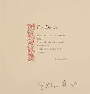For Dancer (Signed Broadside)