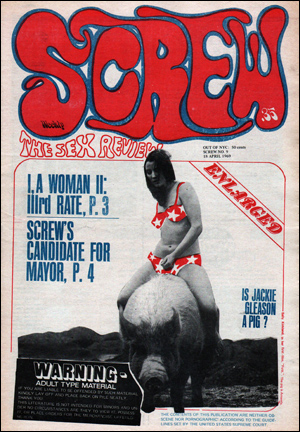 Bild des Verkufers fr Screw : The Sex Review, Vol. 1, No. 9 (April 18, 1969) zum Verkauf von Specific Object / David Platzker