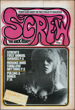 Seller image for Screw : The Sex Review, Vol. 1, No. 37 (November 17, 1969) for sale by Specific Object / David Platzker