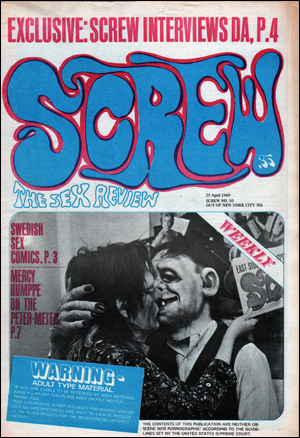Imagen del vendedor de Screw : The Sex Review, Vol. 1, No. 10 (April 25, 1969) a la venta por Specific Object / David Platzker