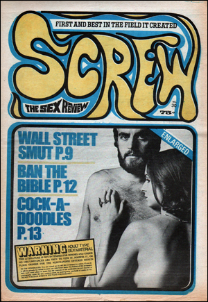 Imagen del vendedor de Screw : The Sex Review, Vol. 1, No. 30 (September 29, 1969) a la venta por Specific Object / David Platzker