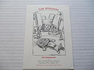 Immagine del venditore per Tom Otterness Life Underground at Doris C Freedman Plaza 1995 Exhibition invite postcard venduto da ANARTIST