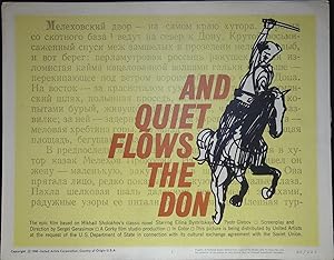 Immagine del venditore per And Quiet Flows the Don Lobby Title Card venduto da AcornBooksNH