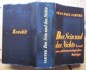 Bild des Verkufers fr Das Sein und das Nichts. Versuch einer phnomenologischen Ontologie. Deutsch von Justus Streller. zum Verkauf von Antiquariat Roland Ggler