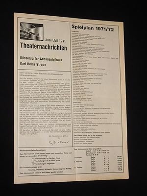 Image du vendeur pour Theaternachrichten des Dsseldorfer Schauspielhauses, Juni/ Juli 1971 mis en vente par Fast alles Theater! Antiquariat fr die darstellenden Knste