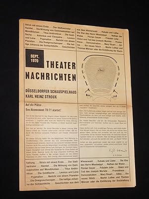 Bild des Verkufers fr Theaternachrichten des Dsseldorfer Schauspielhauses, September 1970 zum Verkauf von Fast alles Theater! Antiquariat fr die darstellenden Knste