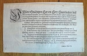 Basel 1656: Dekret / Verordnung, Wein und Weinhandel betreffend.