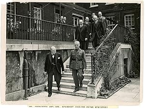 An original wartime press photograph of Prime Minister Winston S. Churchill and Polish General W ...