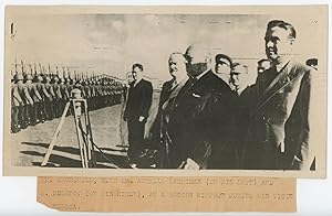 An original wartime press photograph of Prime Minister Winston S. Churchill, U.S. Presidential En...