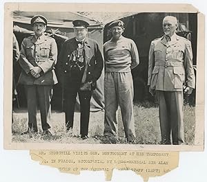 An original wartime press photograph of Prime Minister Winston S. Churchill, Field Marshal Sir Al...
